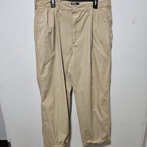 VTG Polo by Ralph Lauren Chino Baggy Usa Made Khakis Size 38/34 RN 41381 B18